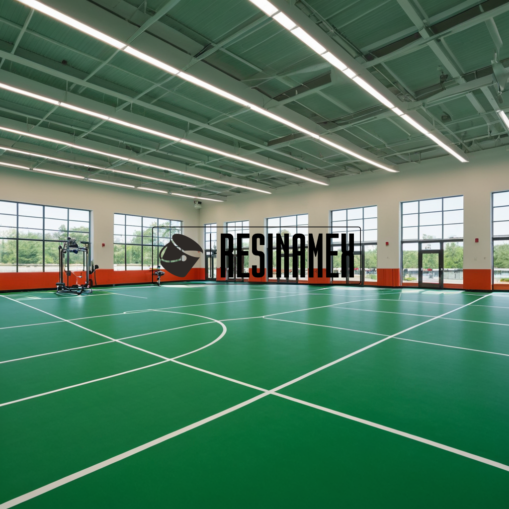 Instalación de Pisos Epoxicos para Centros Deportivos Comunitarios en León Guanajuato por RESINAMEX