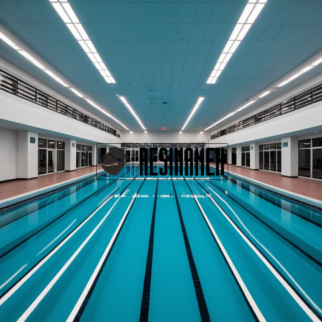 Instalación de Pisos Epóxicos para Centros Deportivos Juveniles Escolares Acuáticos en León Guanajuato por RESINAMEX