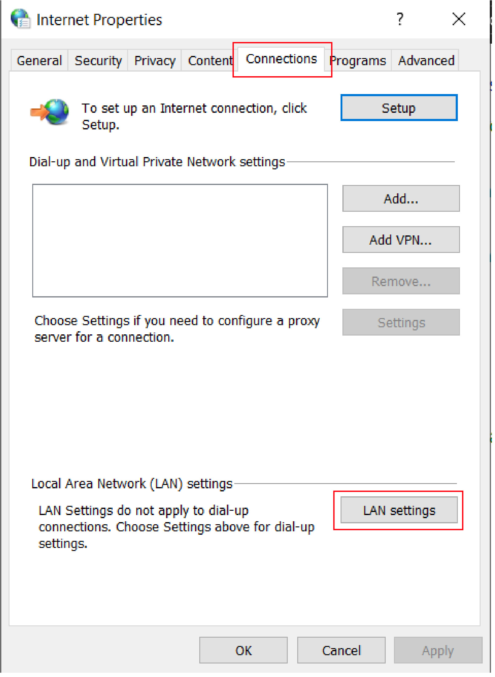 Bước 3: Một cửa sổ mới có tên Internet Properties sẽ hiện ra. Anh em ...