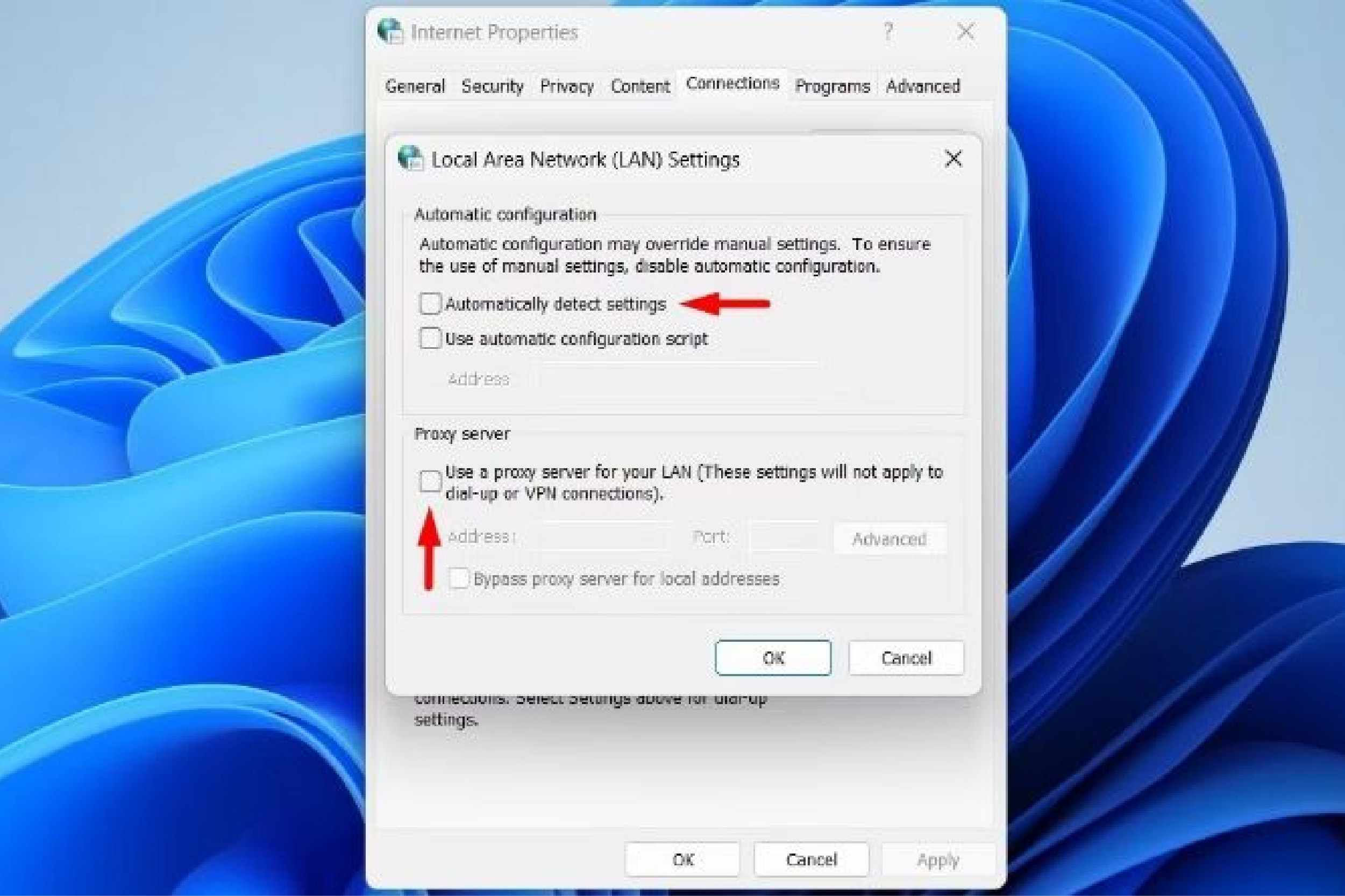 cài đặt mang LAN proxy