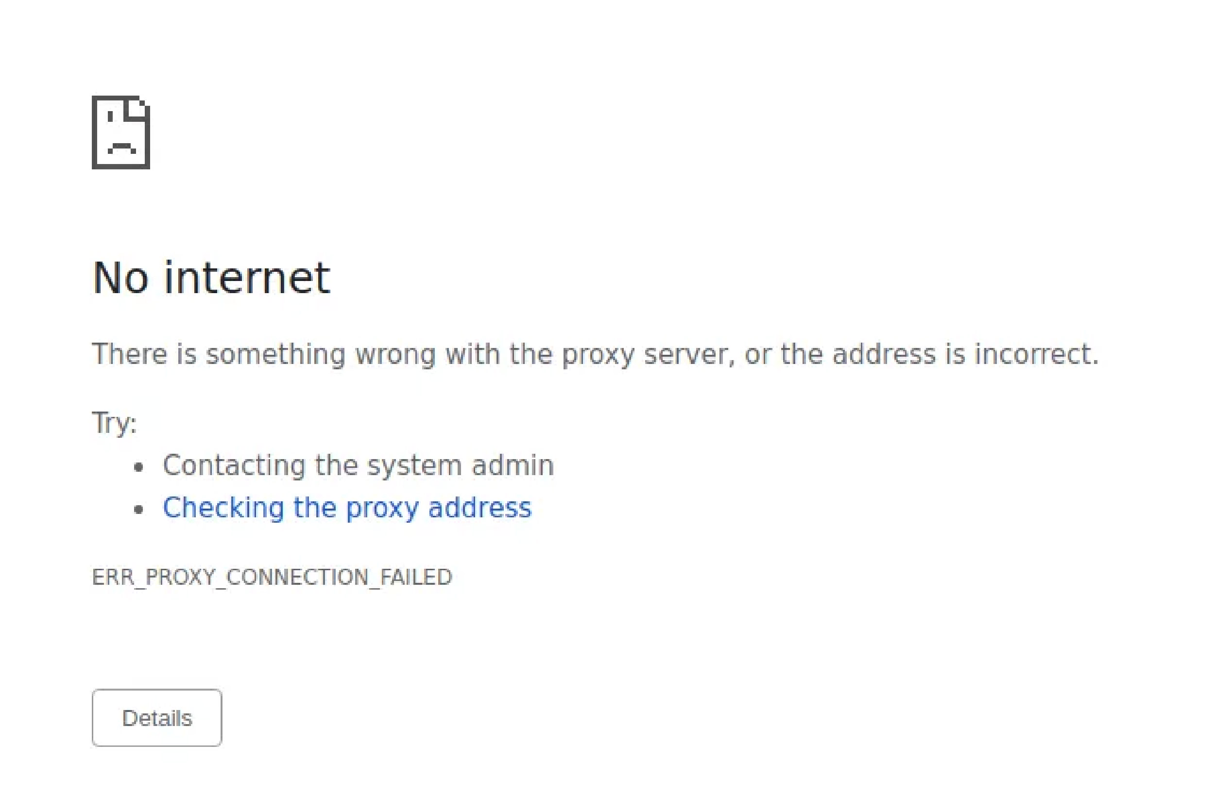 Lỗi ERR_PROXY_CONNECTION_FAILED