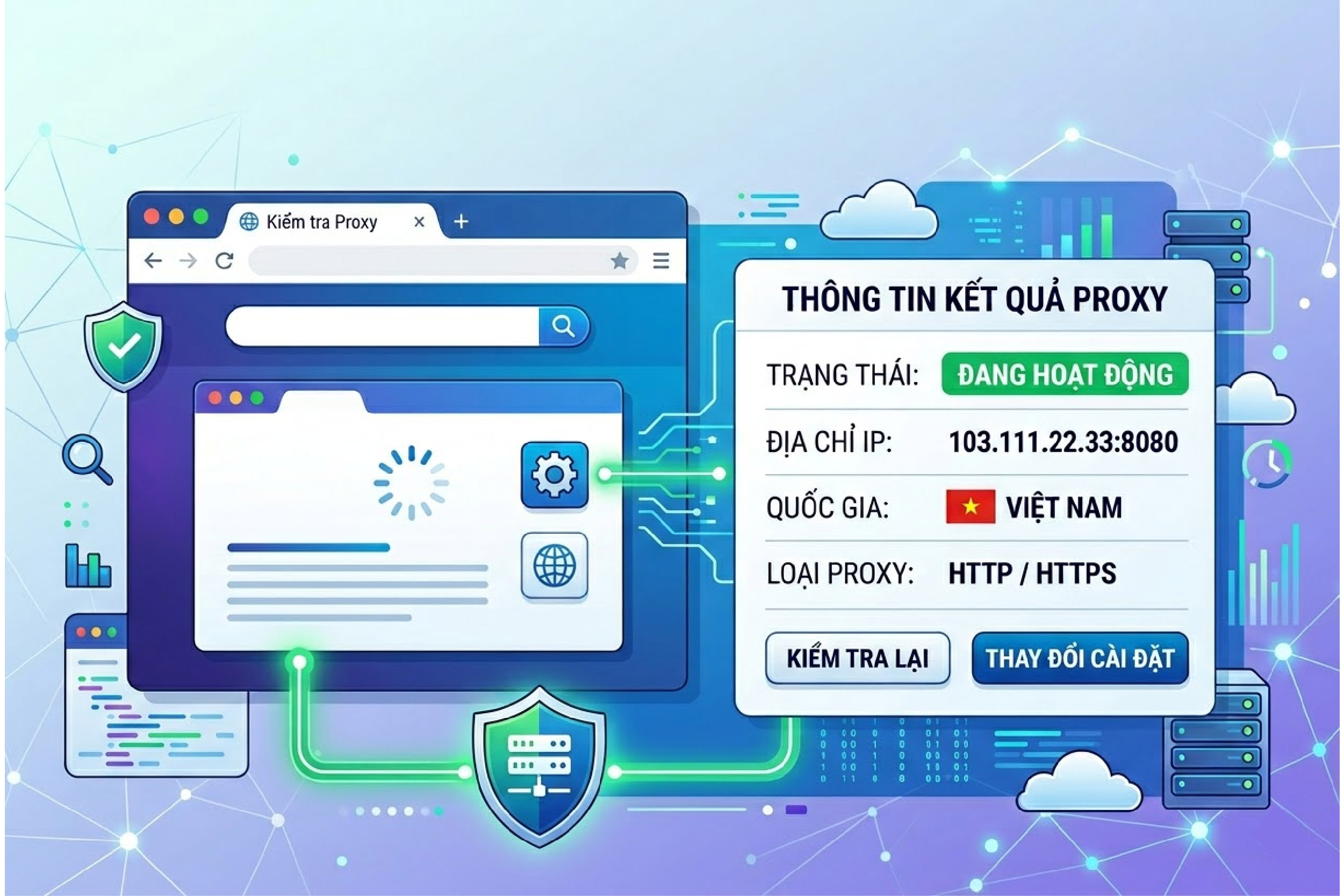Kiểm tra proxy tr&ecirc;n tr&igrave;nh duyệt web