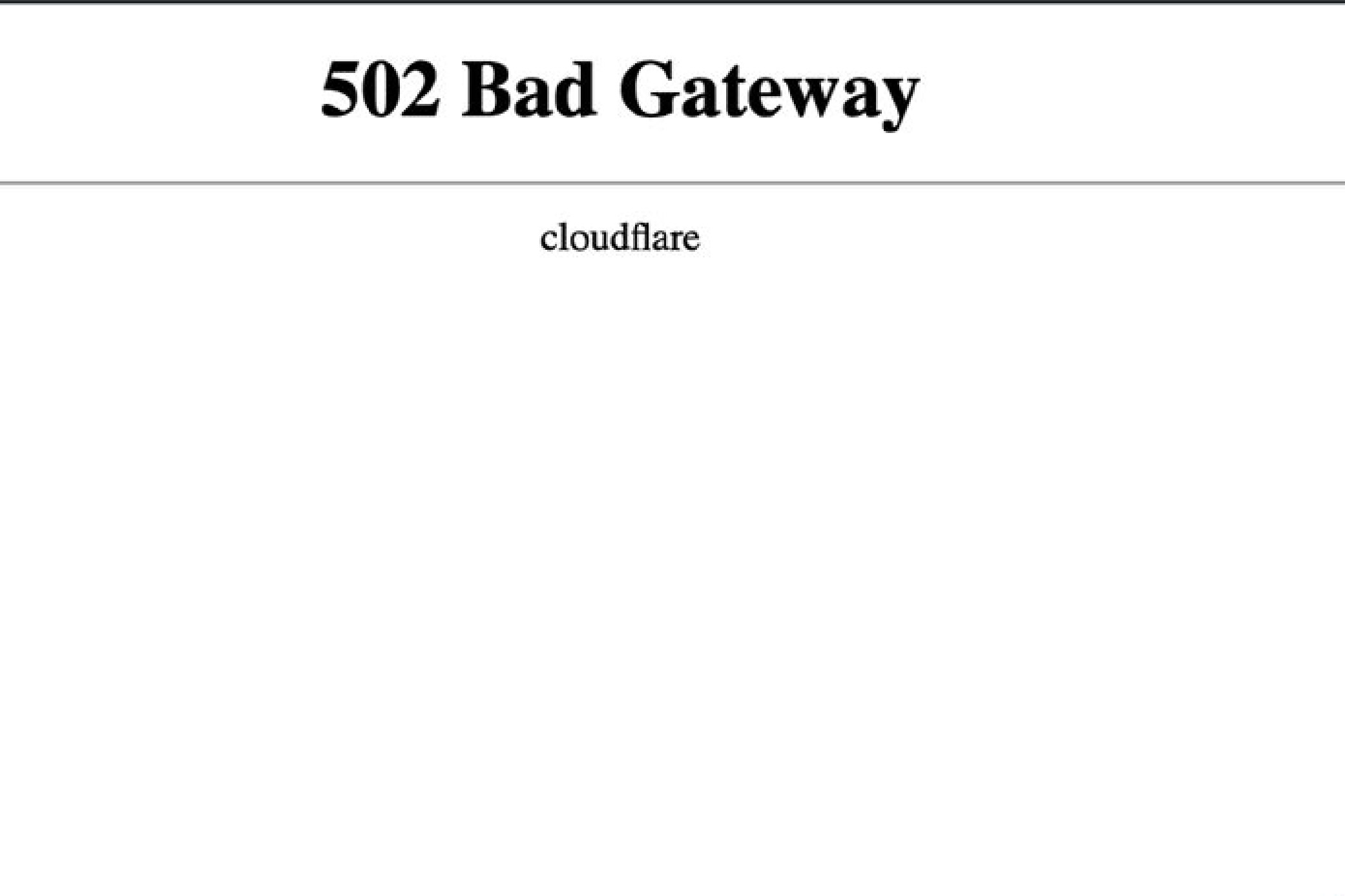 502 Bad Gateway