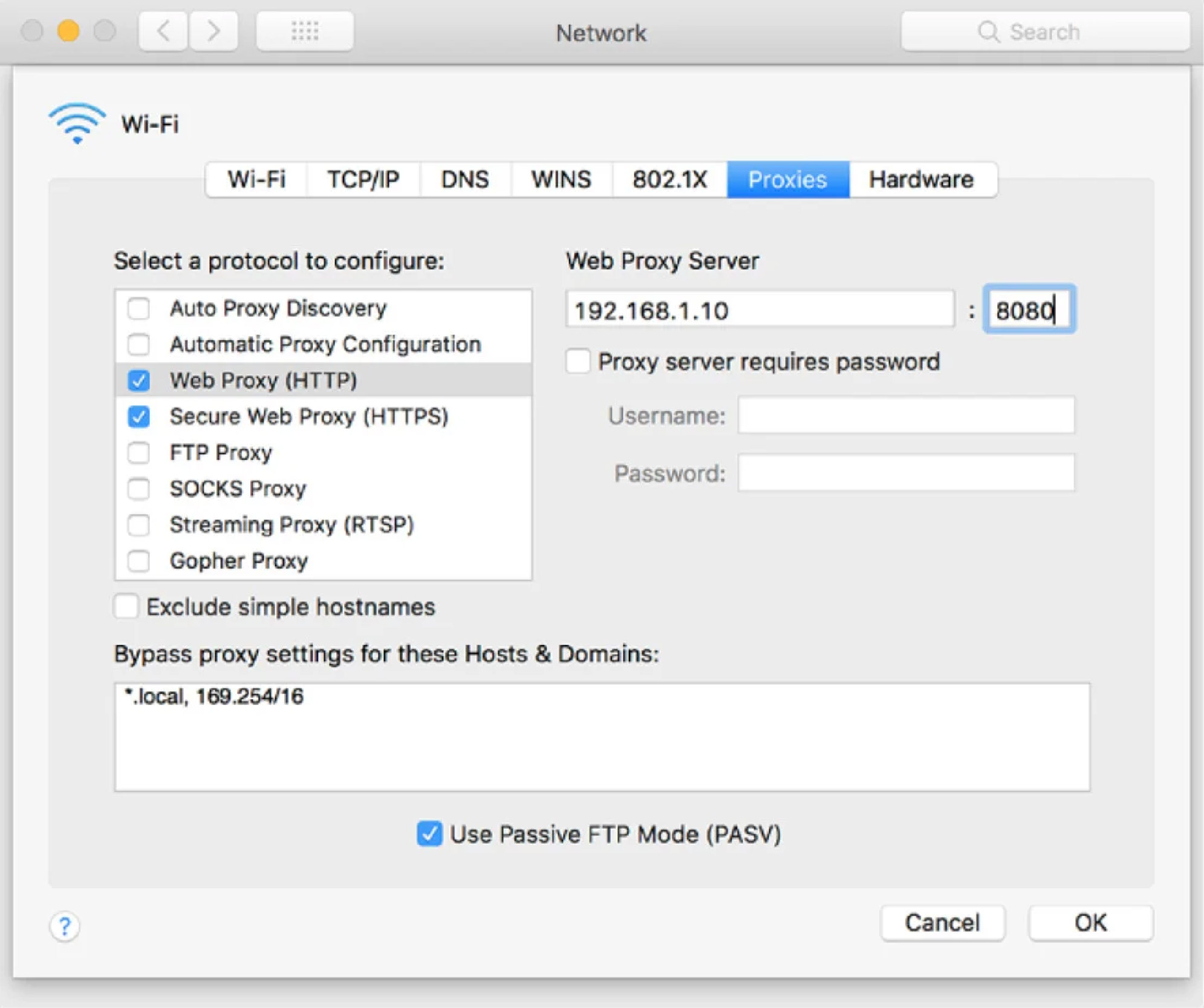 Xem proxy tr&ecirc;n MacOS