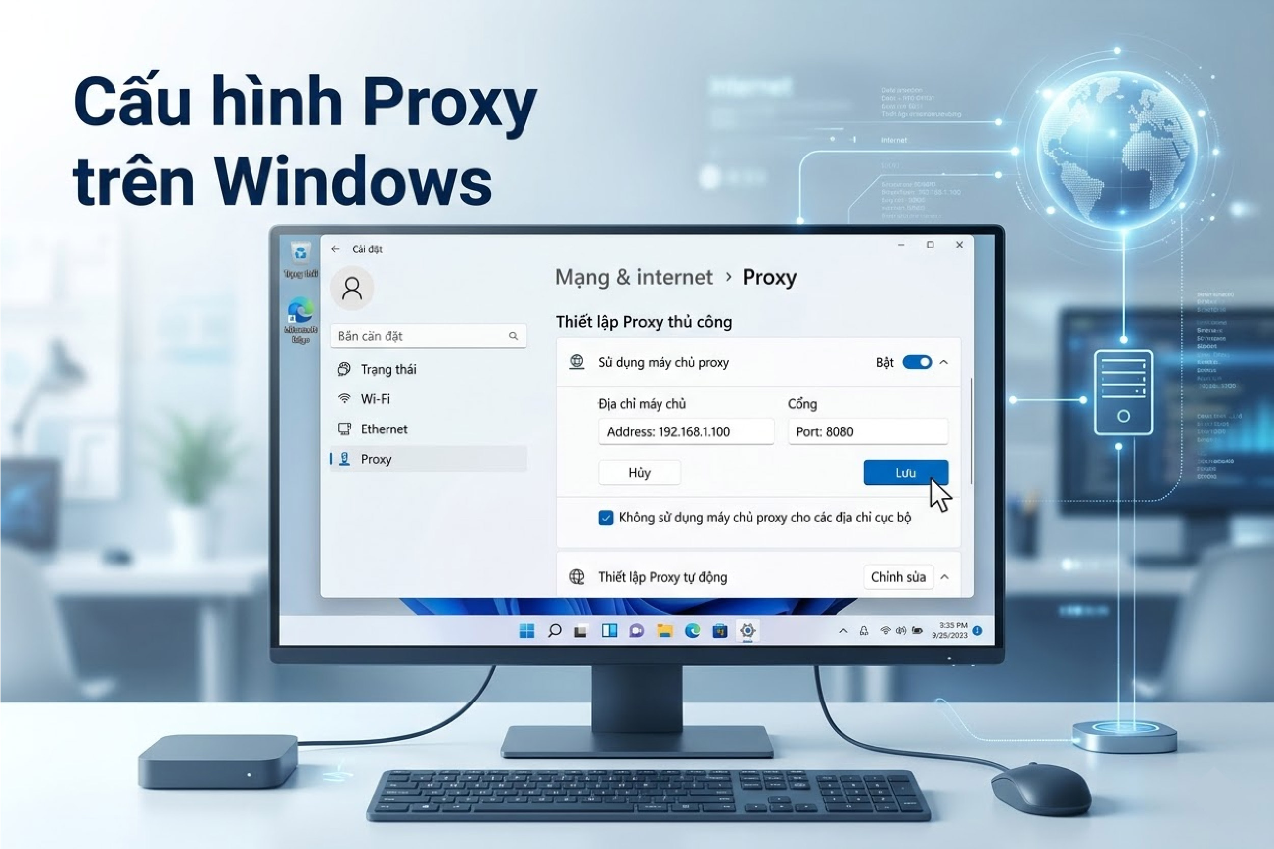 Cấu h&igrave;nh Proxy tr&ecirc;n windows