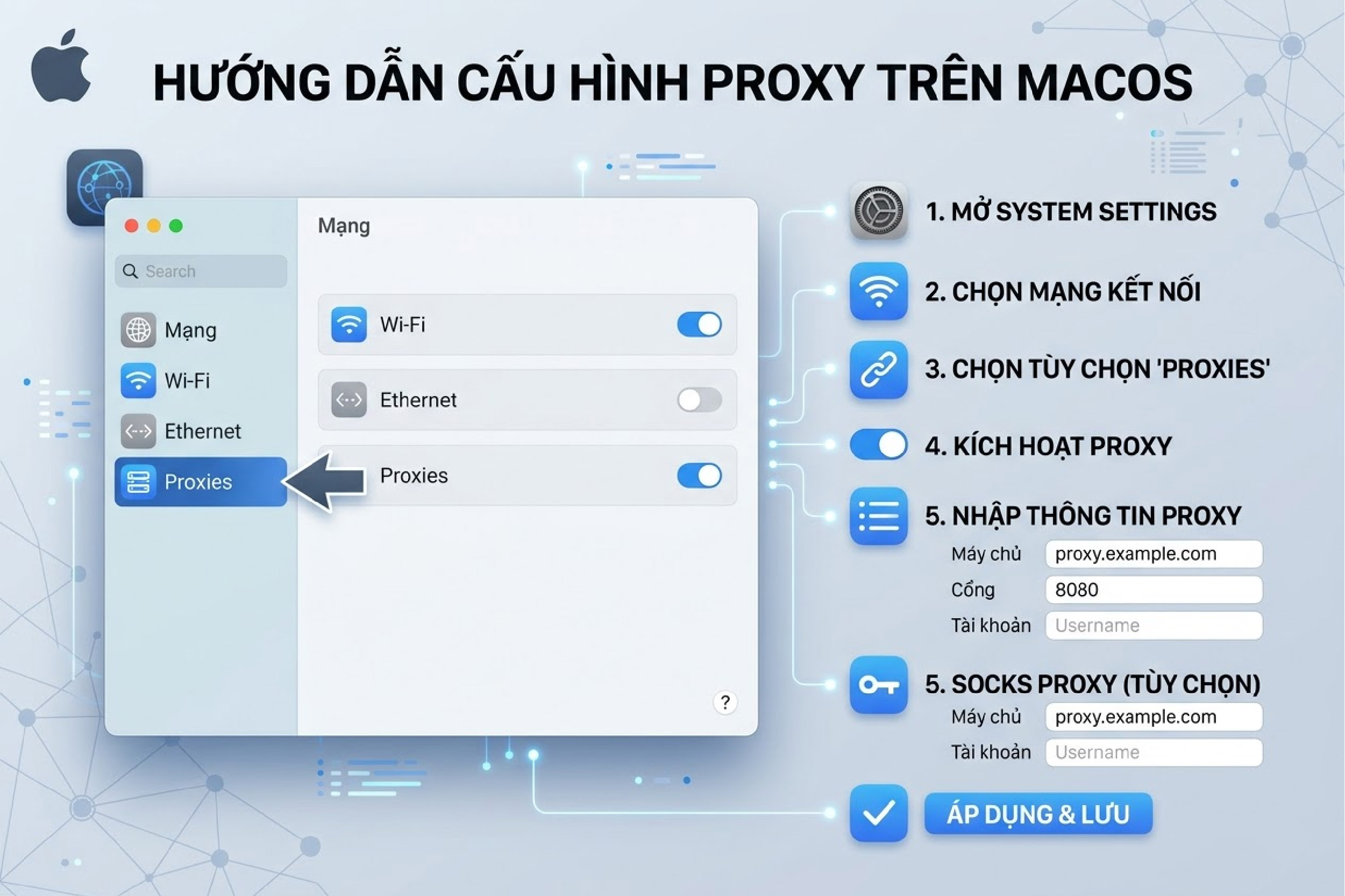Cấu h&igrave;nh Proxy tr&ecirc;n MacOS