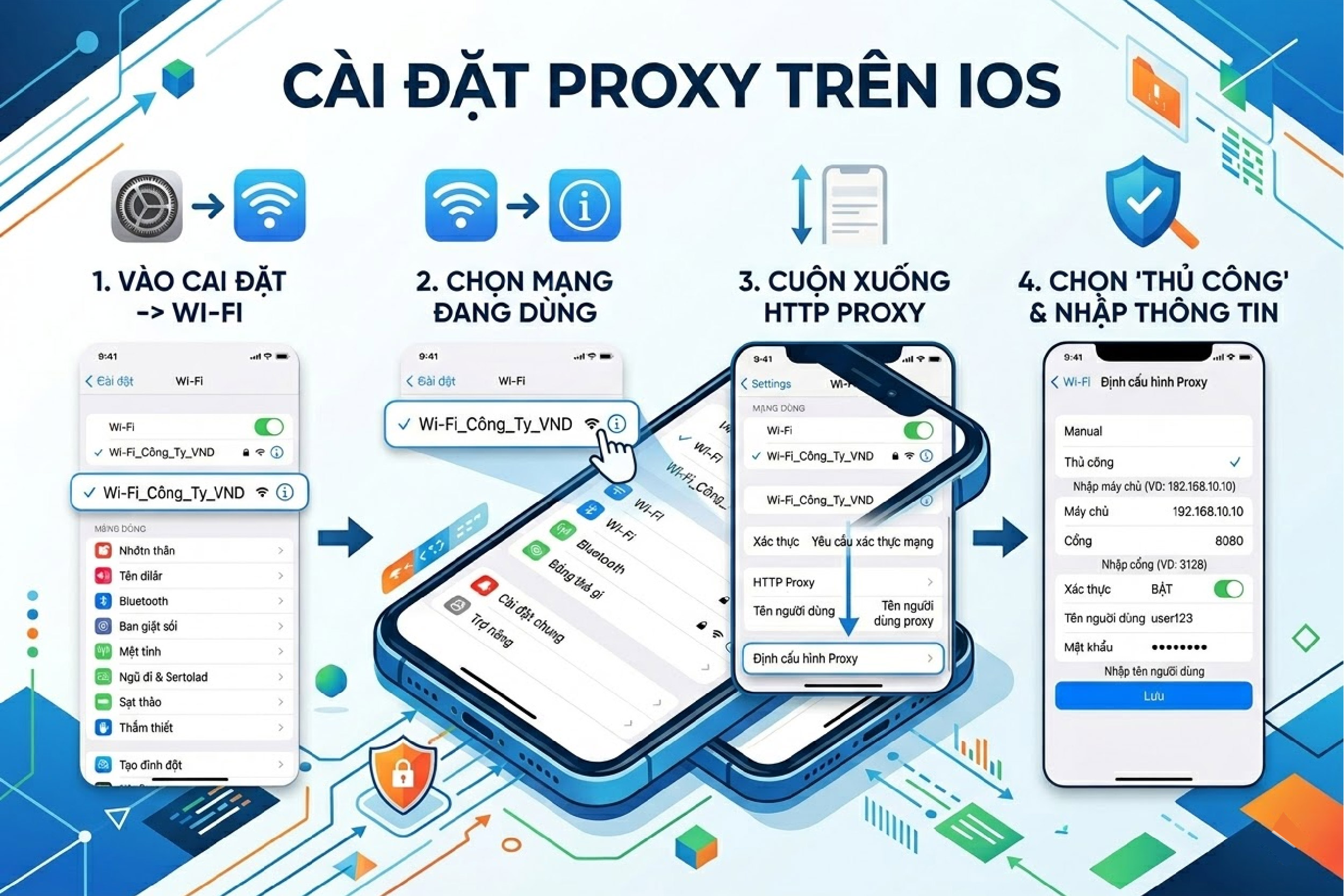 C&agrave;i đặt proxy tr&ecirc;n iOS