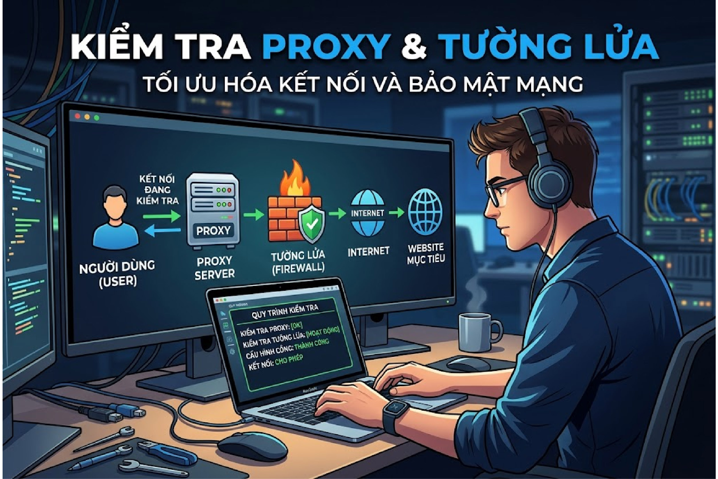 Kiểm tra proxy v&agrave; tường lửa