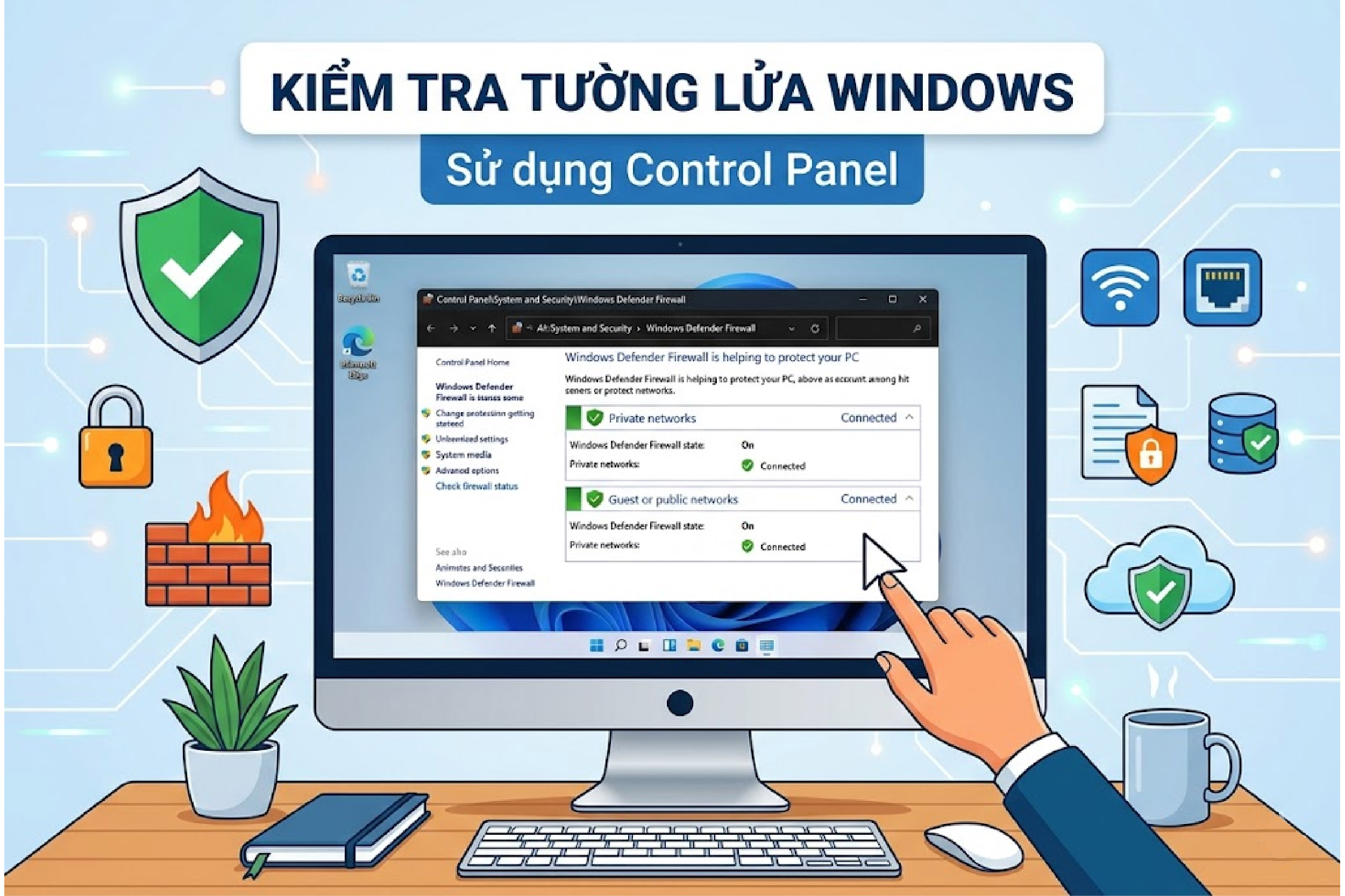 Kiểm tra tường lửa bằng Control Panel