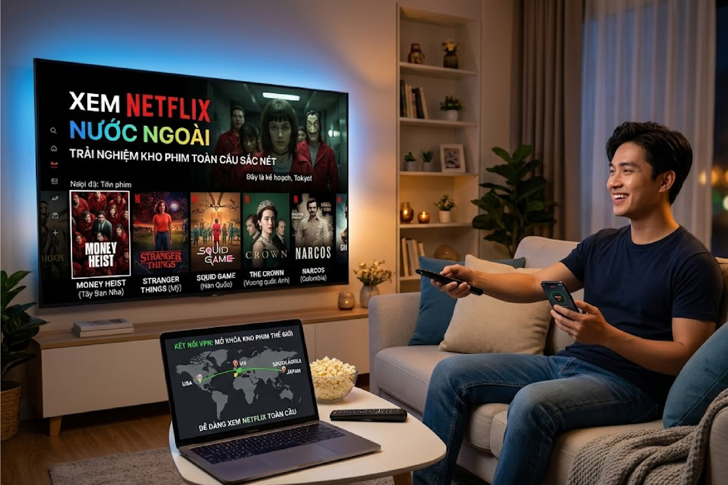 Xem Netflix nước ngo&agrave;i