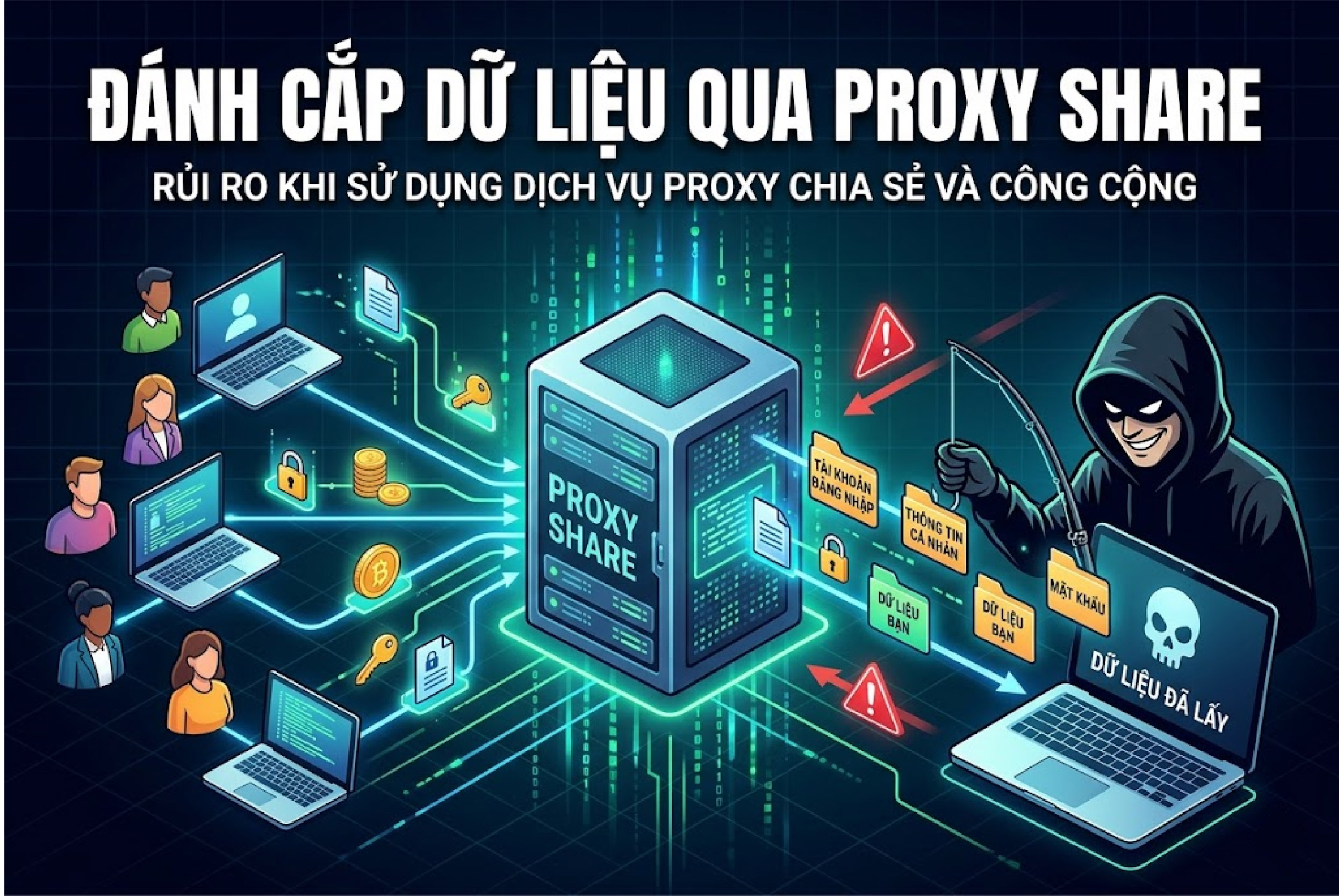 Đ&aacute;nh cắp dữ liệu th&ocirc;ng qua proxy share&nbsp;