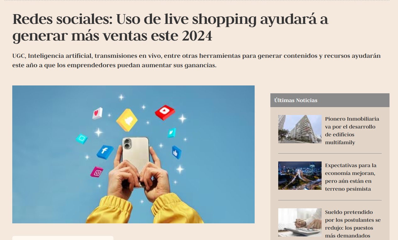 Redes sociales: Uso de live shopping ayudará a generar más ventas este 2024