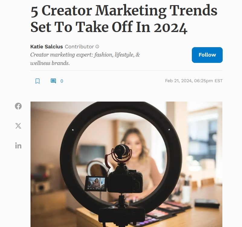 5 Creator Marketing Trends Set To Take Off In 2024