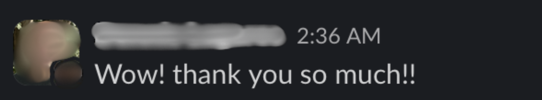 Client result via Slack