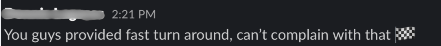 Client result via Slack