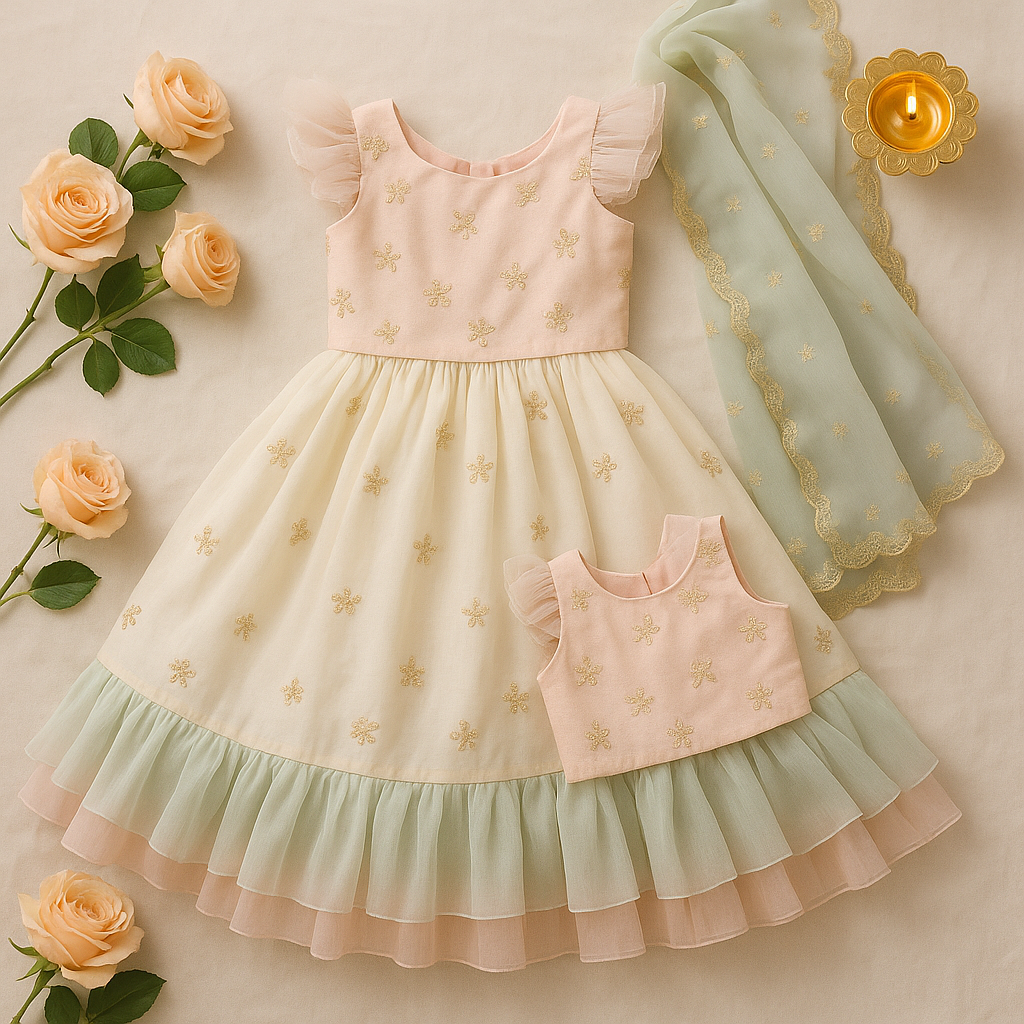Ivory & Pastel Lehenga Sets for Girls: Timeless Festive Elegance