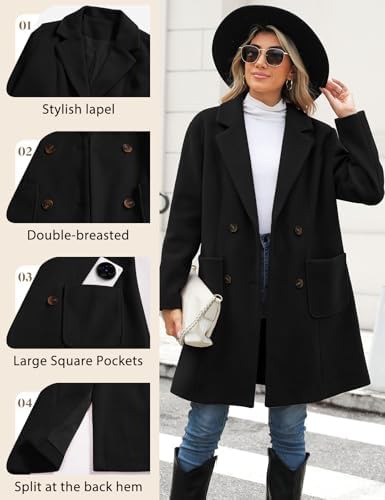 Vue 3 de Long Manteau Femme Hiver