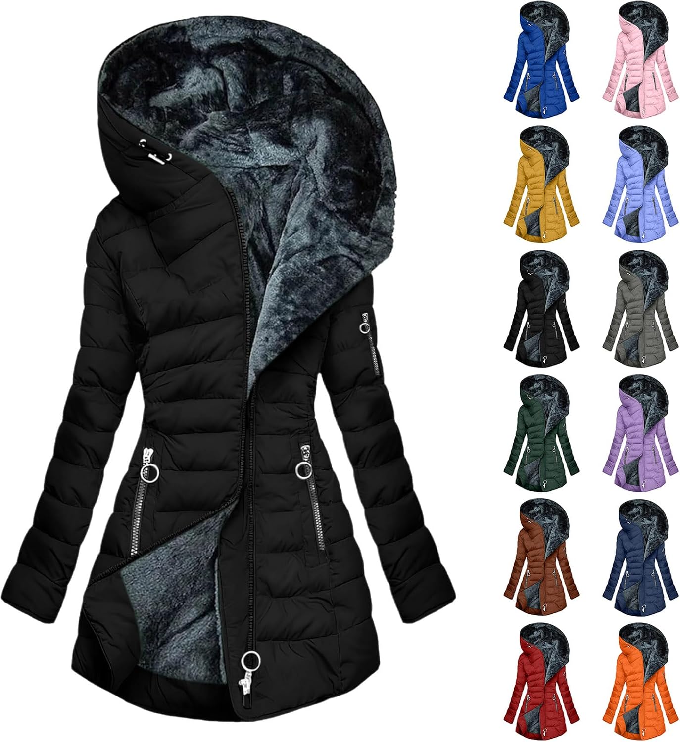 Manteau Long Matelasse Pour