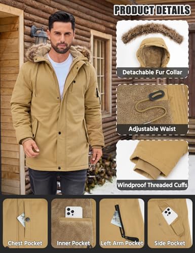 Vue 3 de Manteau Homme Hiver Veste