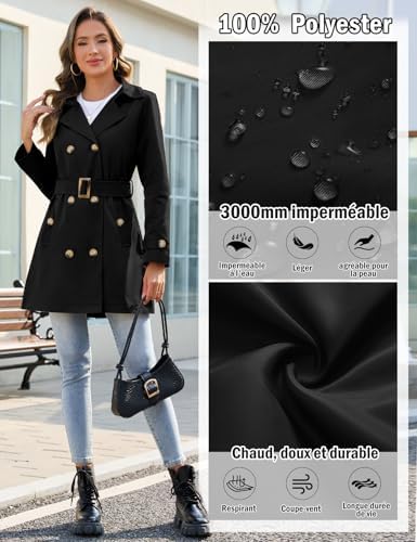 Vue 4 de Trench Coat Femme Double