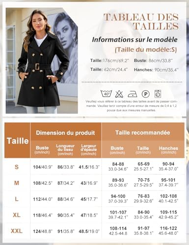Vue 6 de Trench Coat Femme Double