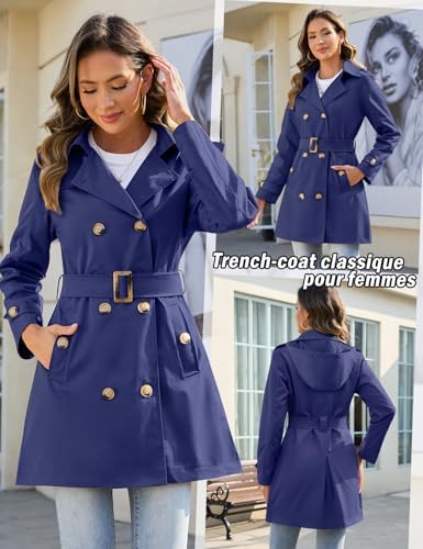 Vue 2 de Trenchcoat Femme Double Boutonnage
