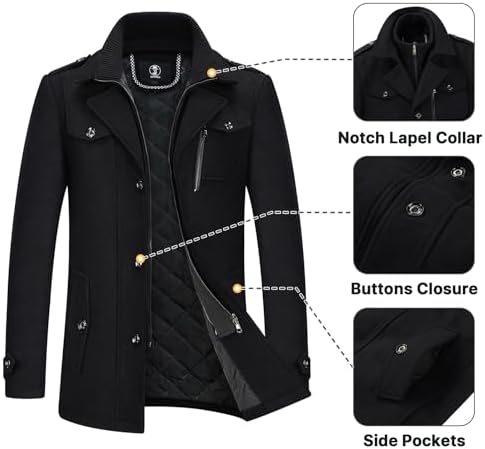 Vue 4 de Manteau Homme Milong En