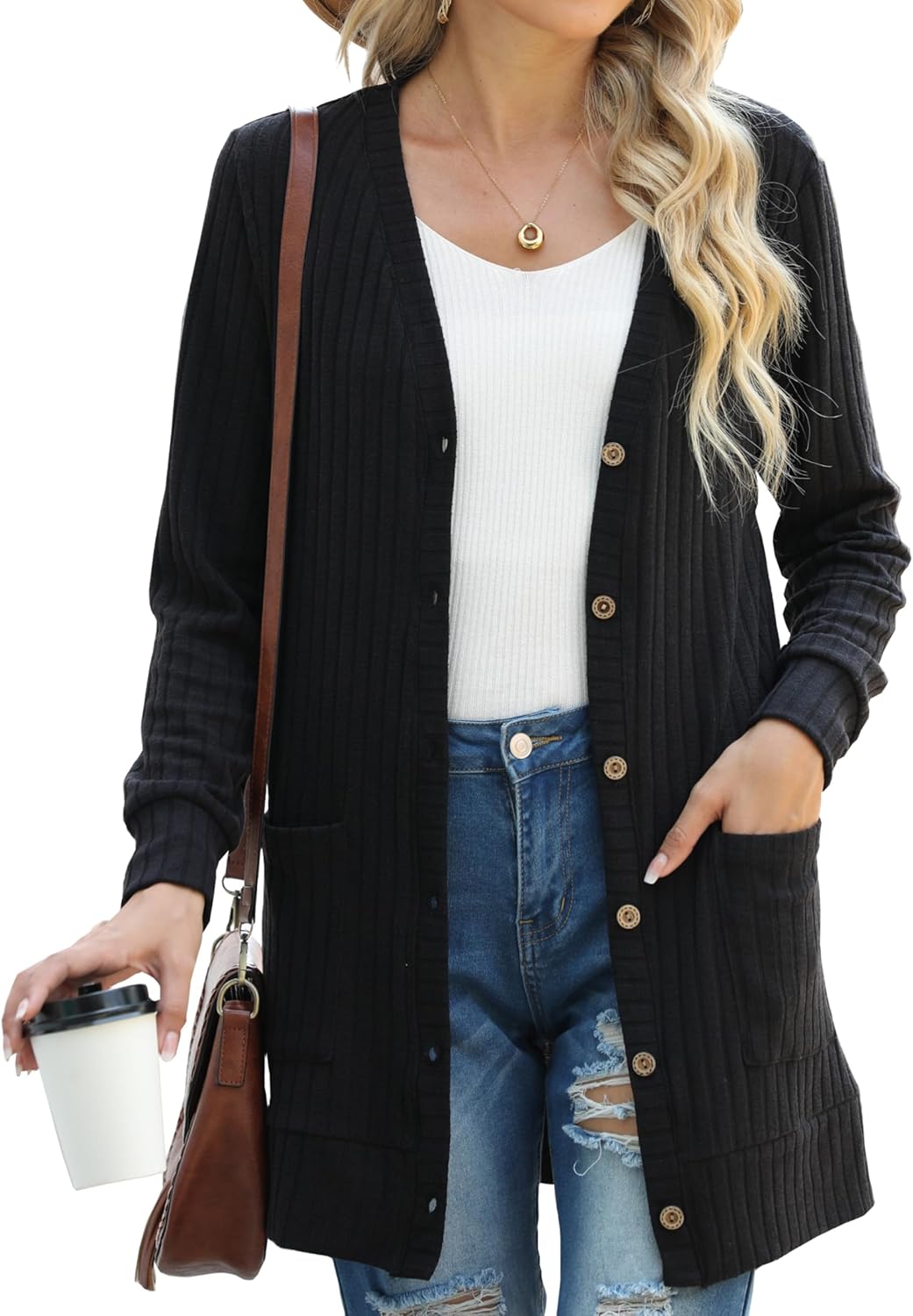 Gilet Femme Cardigan Long