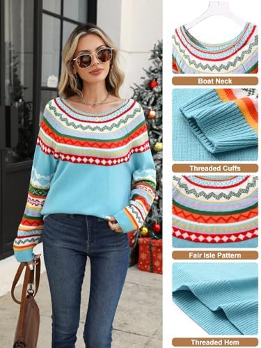 Vue 4 de Pull Jacquard Femme Norvegien