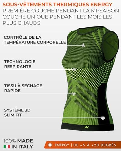 Vue 2 de Debardeur Femme Thermique Energy