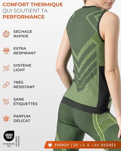 Vue 3 de Debardeur Femme Thermique Energy