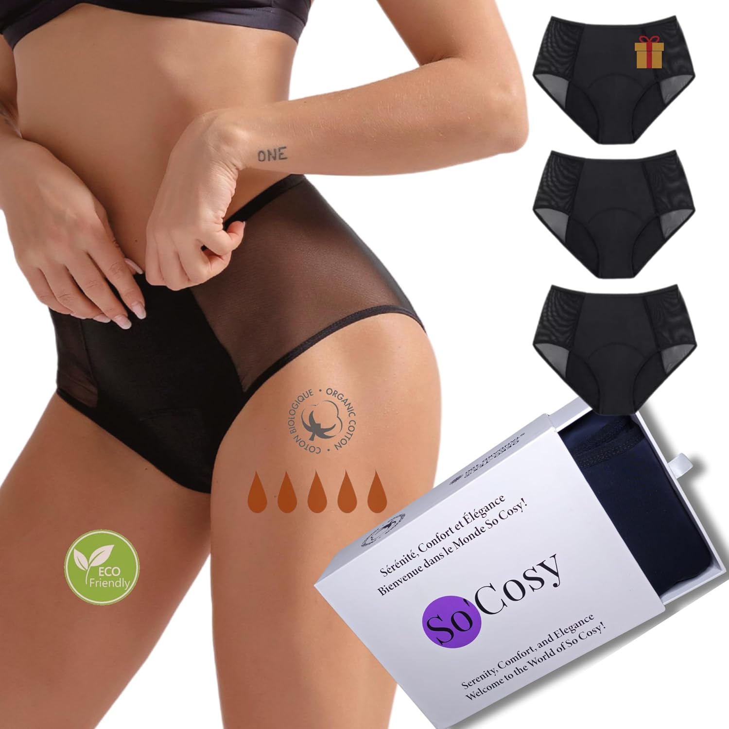 Socosy Culotte Menstruelle Taille