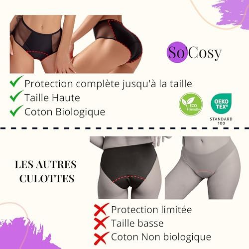 Vue 6 de Socosy Culotte Menstruelle Taille