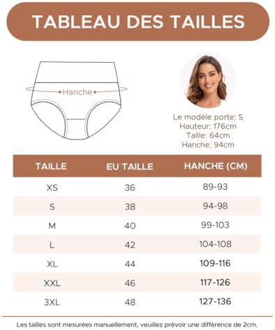 Vue 6 de Culotte Femme Coton Taille
