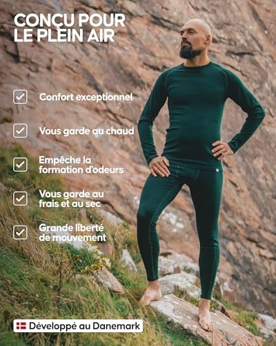 Vue 3 de Leggings Thermiques En Laine