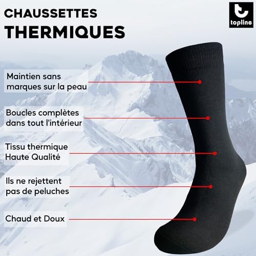 Vue 2 de Paires Chaussettes Thermiques Femme