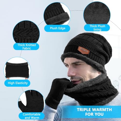 Vue 3 de Bonnet Echarpe Et Gants