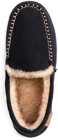 Vue 3 de Chaussons Mocassin Daim Pour