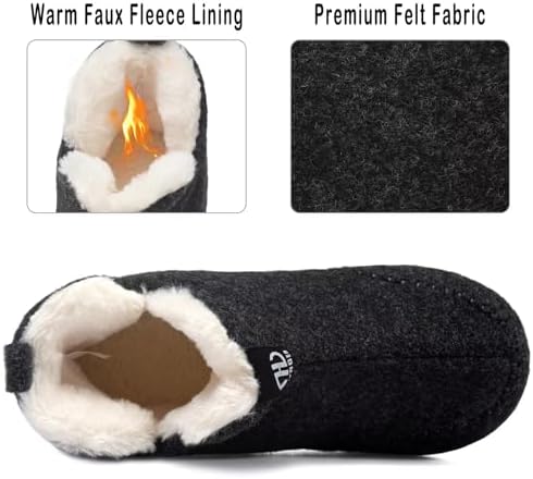 Vue 3 de Homme Femme Feutre Chausson