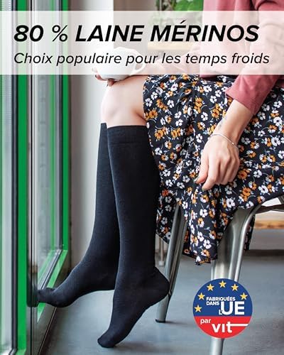 Vue 2 de Chaussette Haute Laine Merinos