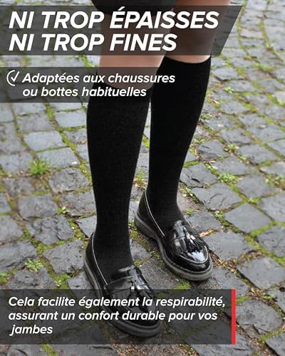 Vue 3 de Chaussette Haute Laine Merinos