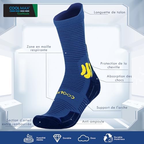 Vue 3 de Coolmax Bambou Chaussettes Running