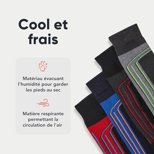 Vue 3 de Chaussettes De Ski Thermiques
