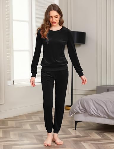 Vue 3 de Pyjama Velours Femme Hiver