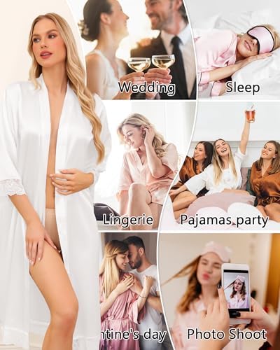 Vue 5 de Peignoir Satin Femme Robes