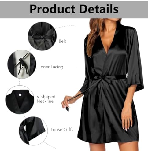Vue 2 de Kimono Femme Satin Mariage