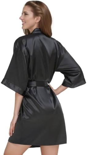 Vue 4 de Kimono Femme Satin Mariage