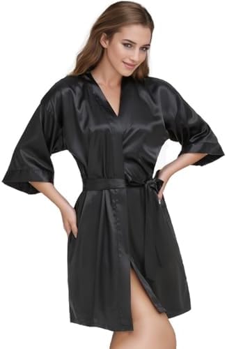 Vue 5 de Kimono Femme Satin Mariage