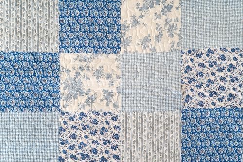 Vue 6 de Autrefois Boutis Patchwork Bleu