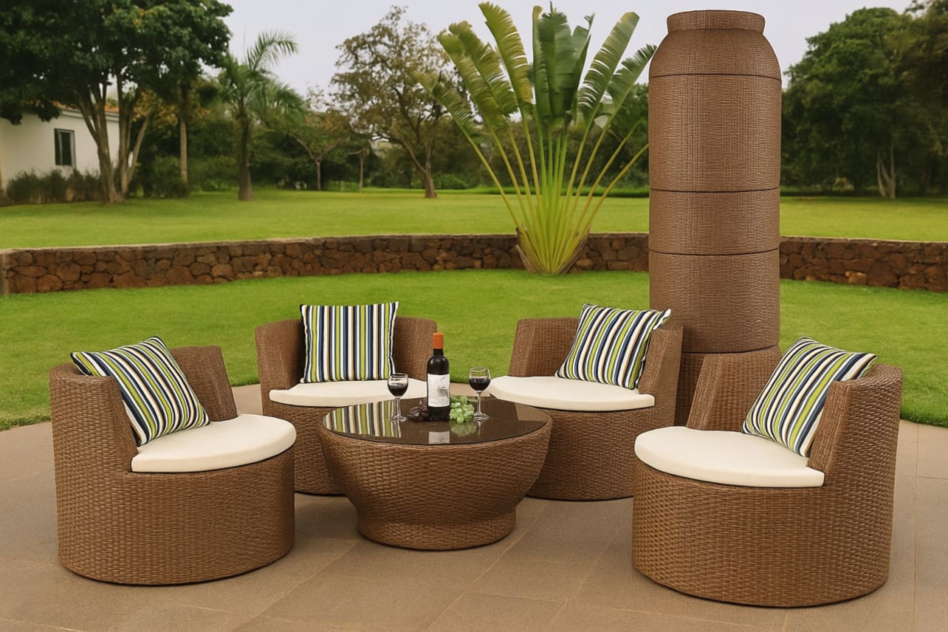 Sofa de jardin - Mobilier artisanal Ebène Madagascar